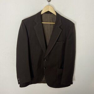 Vintage Jonny Carson Men 42 Brown 70s Blazer Sports Coat Polyester